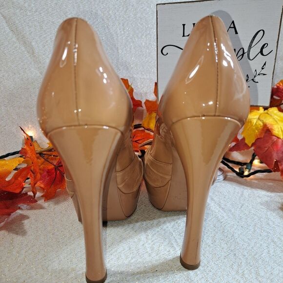 Yves Saint Laurent Paris Platform Heel Authentic Rive Gauche Lambskin Trim EUC - Picture 10 of 17